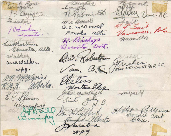 Reverse side of Group photo