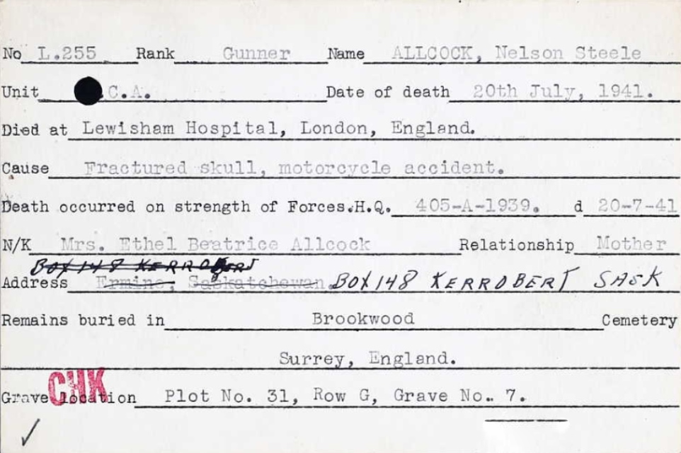 Circumstances of death registers