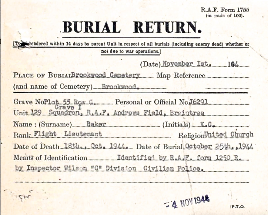 Burial Card