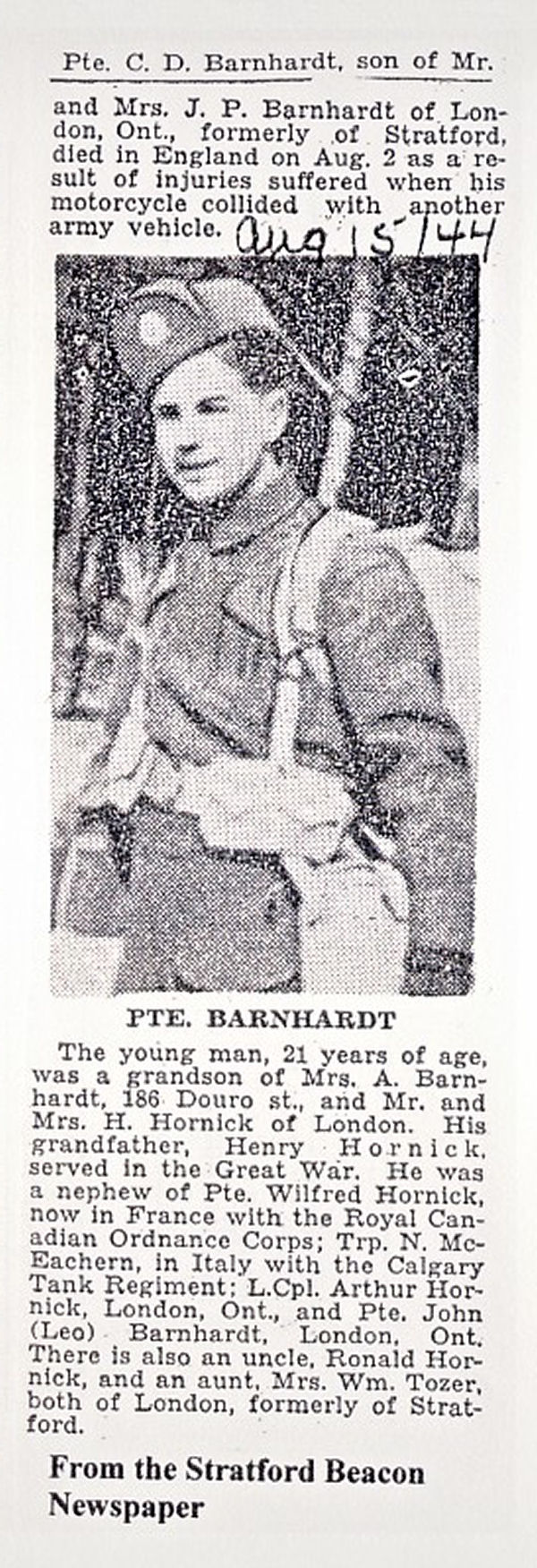 Photo of CLARENCE DANIEL BARNHARDT