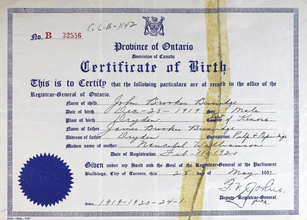 Birth ceritificate