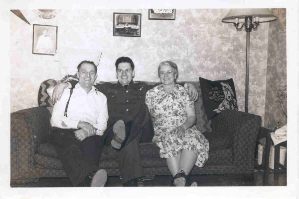 David with his parents