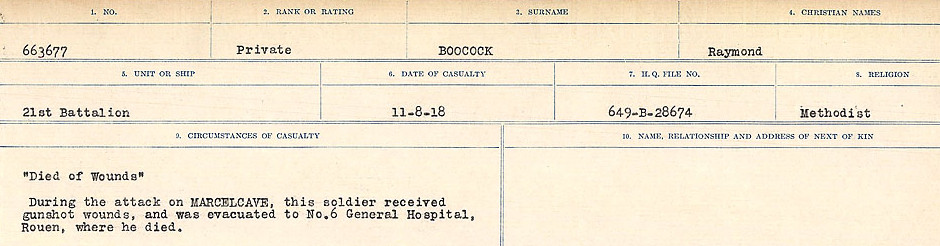 Registres de circonstances du décès