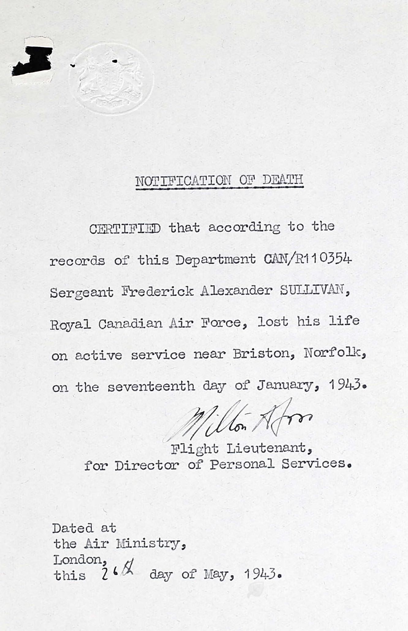 Circumstances of death registers