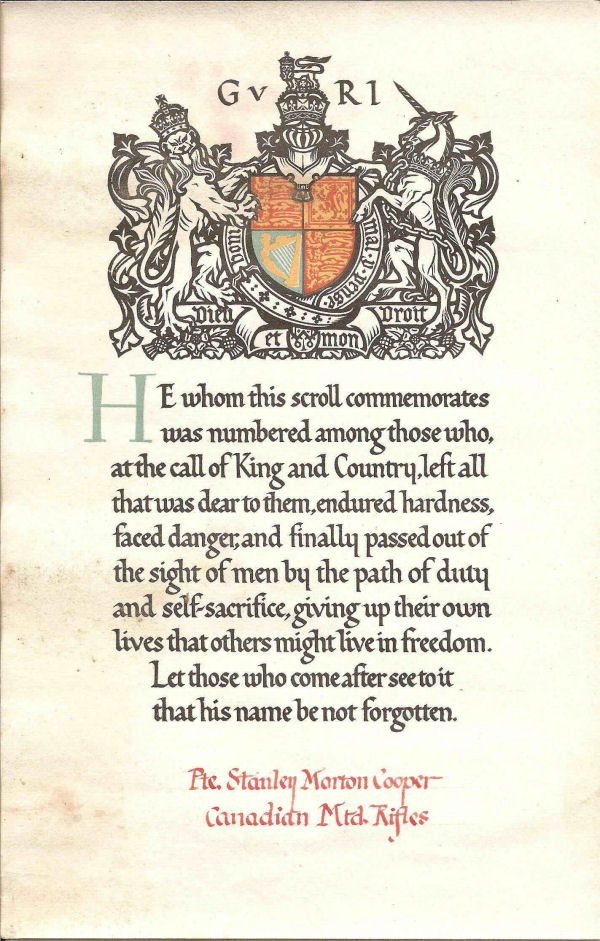 Certificat commémoratif