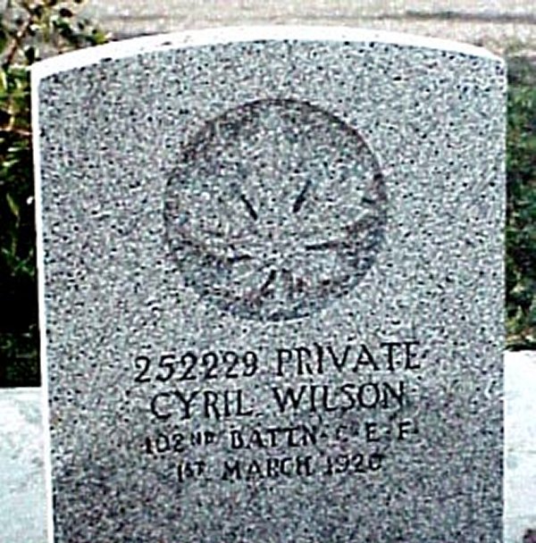 Headstone of Cyril Wilson