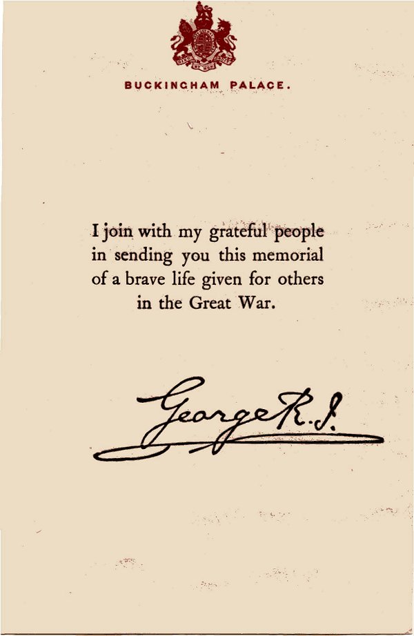 Royal Memorial Letter