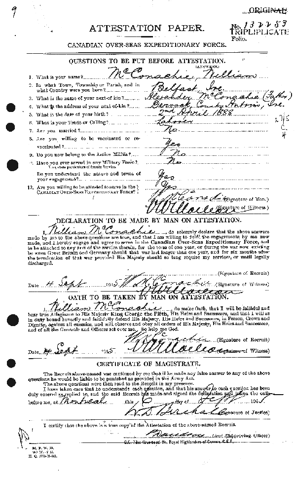 Feuille d'engagement