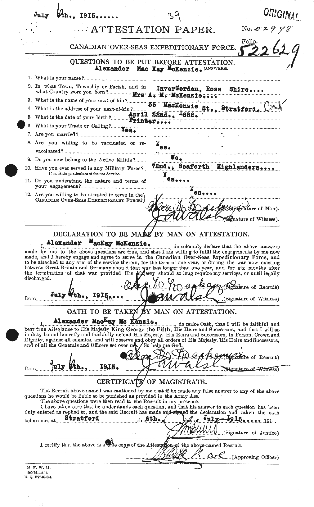 Documents d'attestation