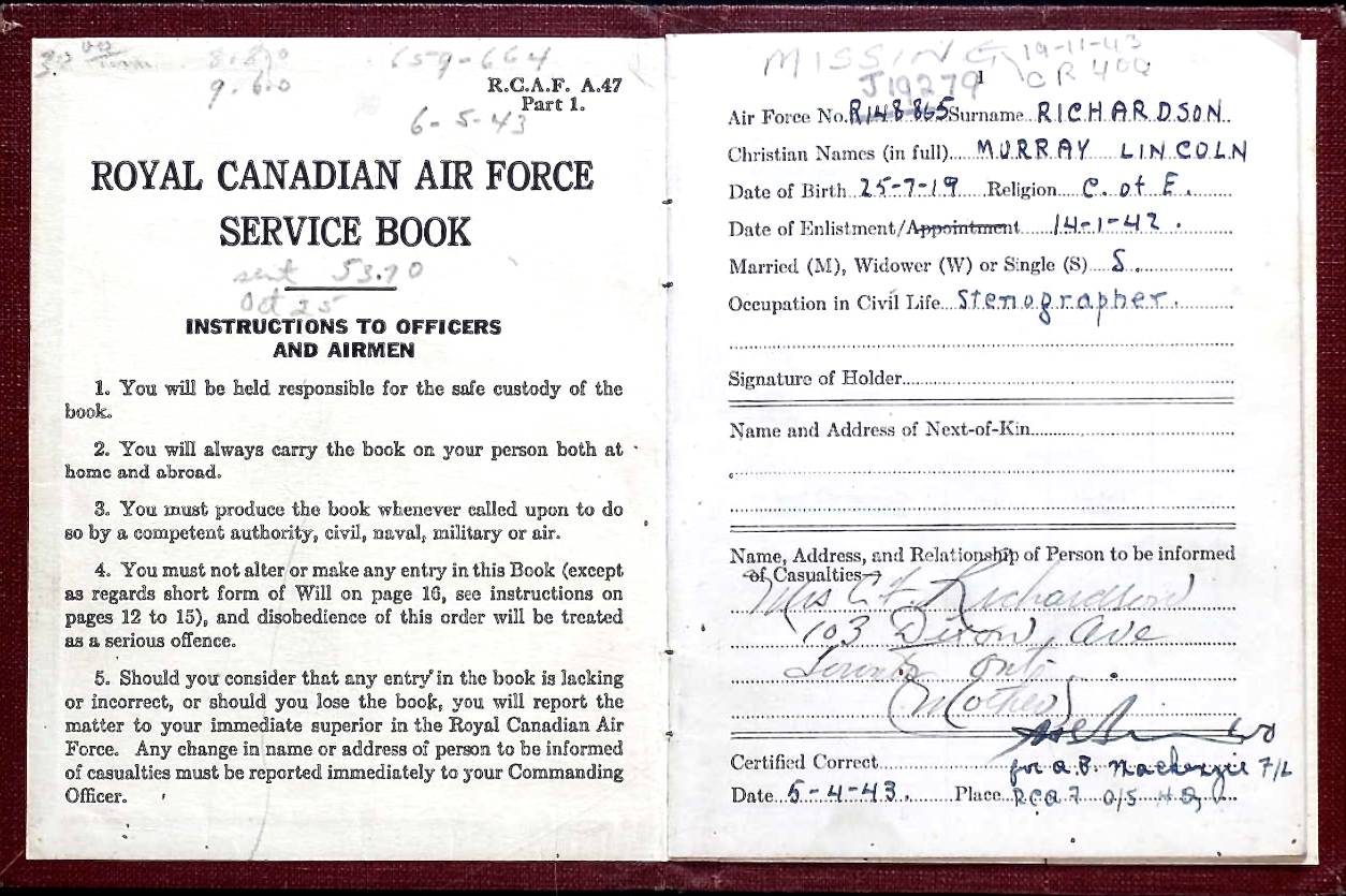 Soldier's service and Pay Book