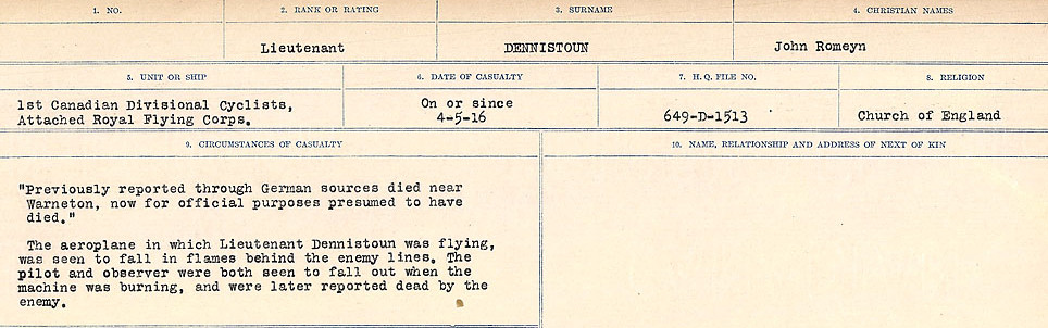 Circumstances of death registers