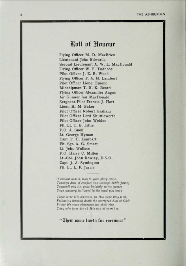 Honour roll