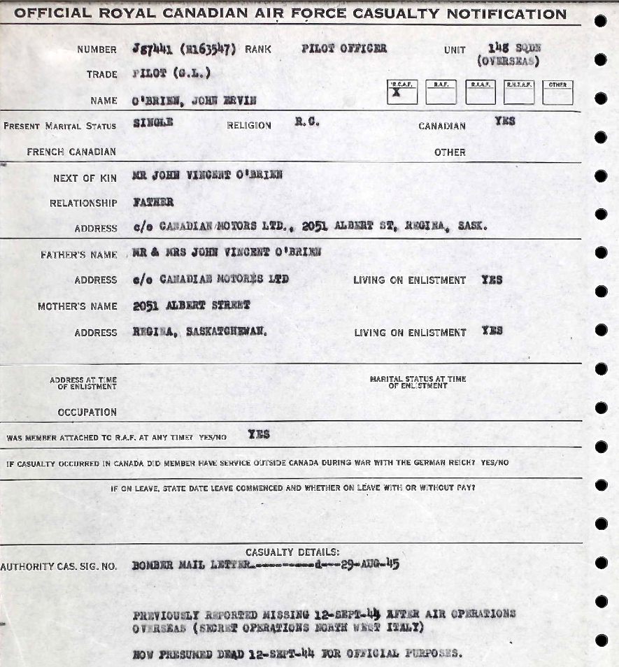 Notification of death