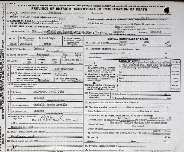 Circumstances of death registers