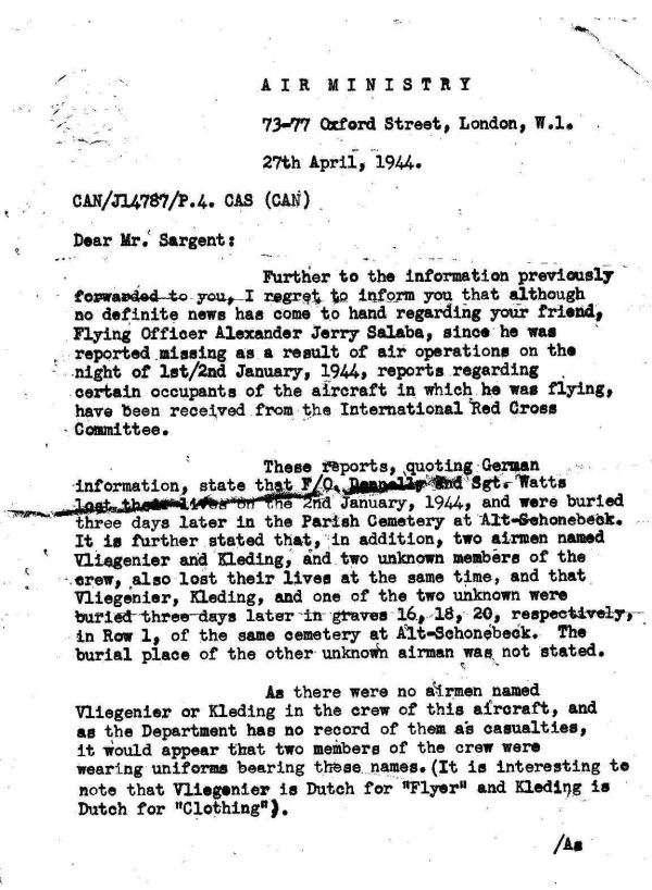 Letter of April 27, 1944 (page 1)