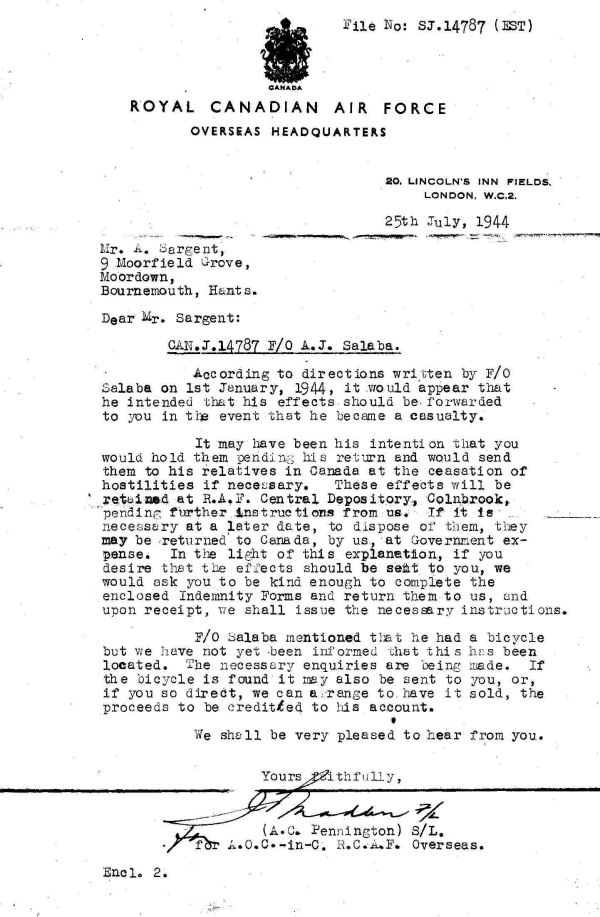 Letter of July 25, 1944