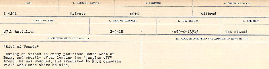 Circumstances of Death Registers