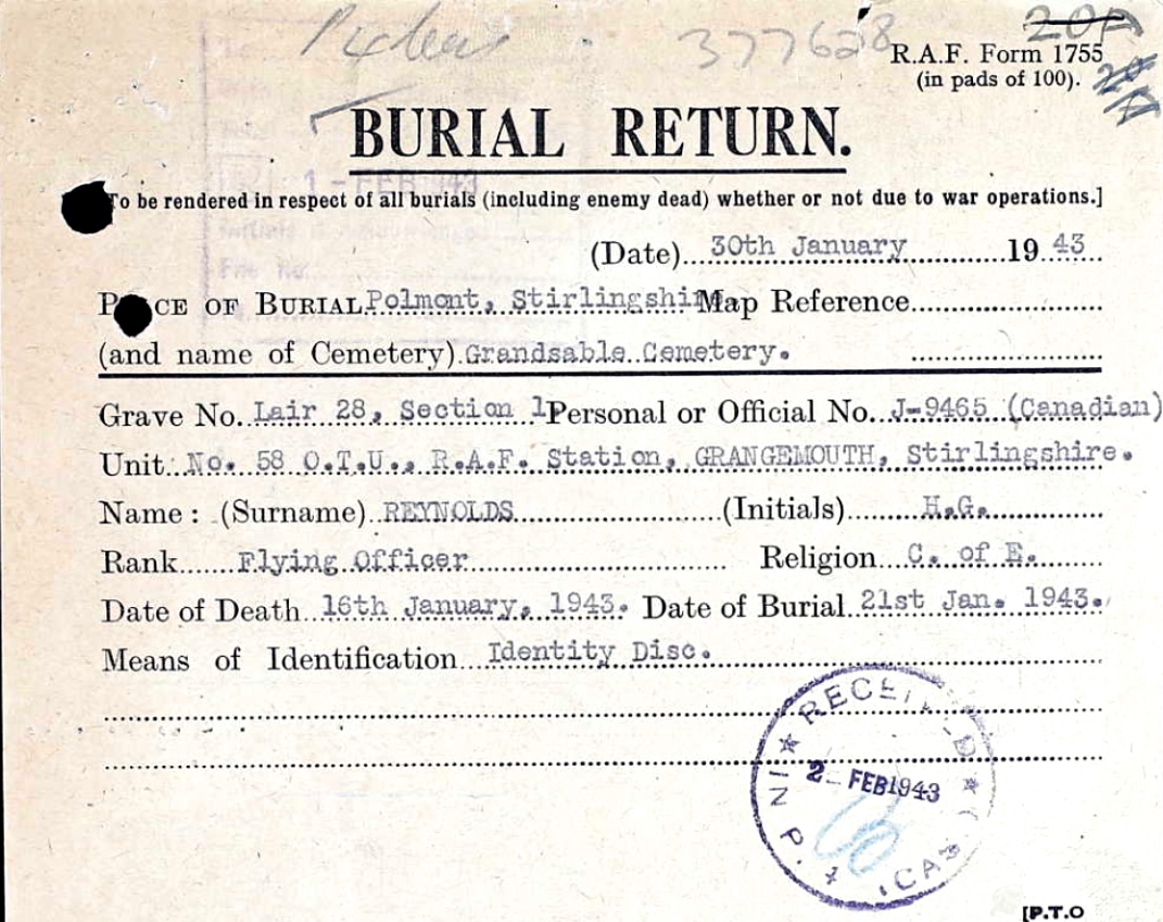Burial Card