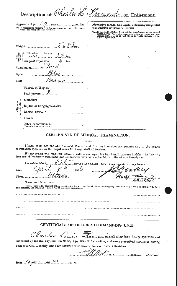 Attestation Papers (Reverse)