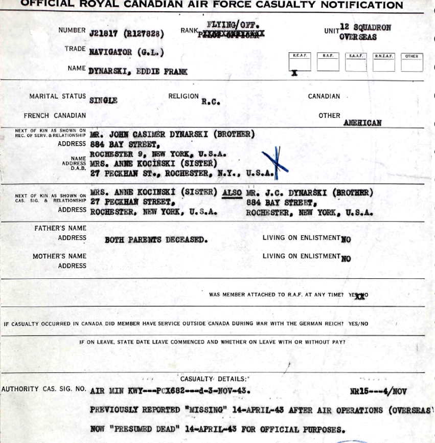 Casualty Notification Form
