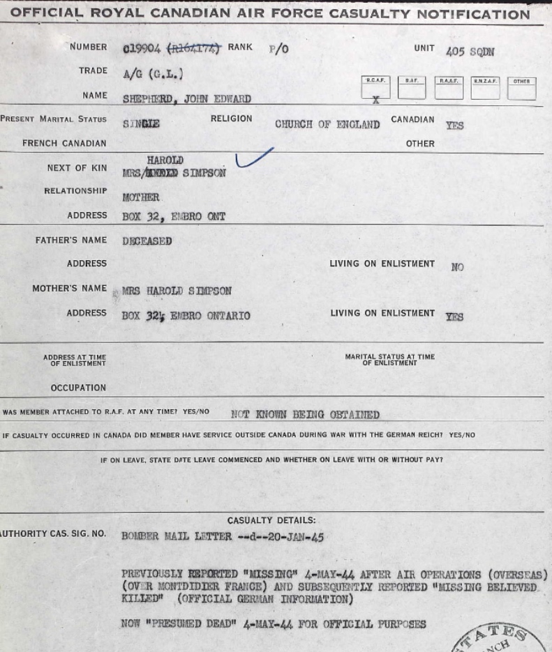 Notification of death