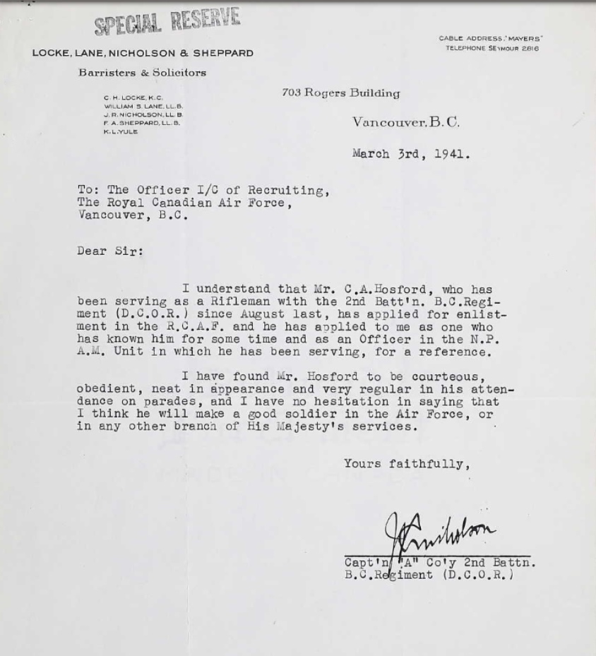 Letter of recommendation