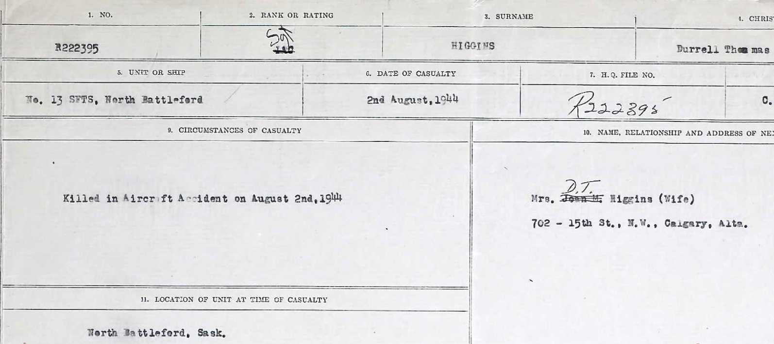 Notification of death