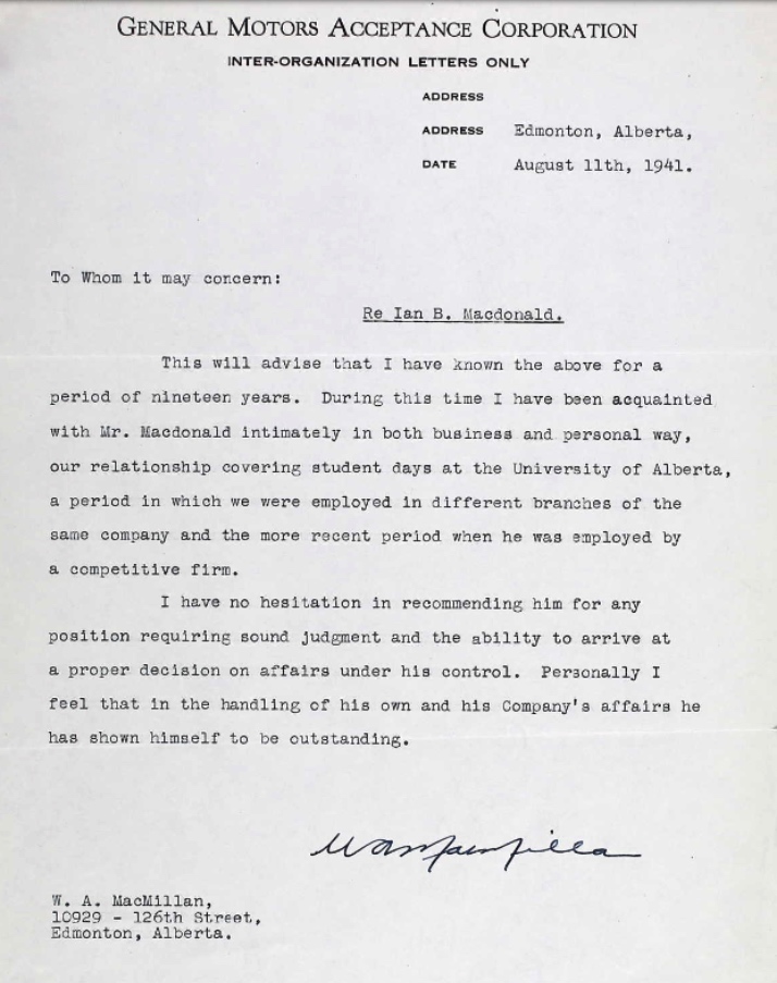 Letter of recommendation