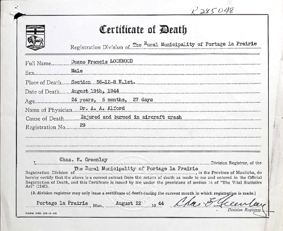 Certificate of death