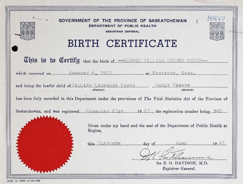 Birth ceritificate
