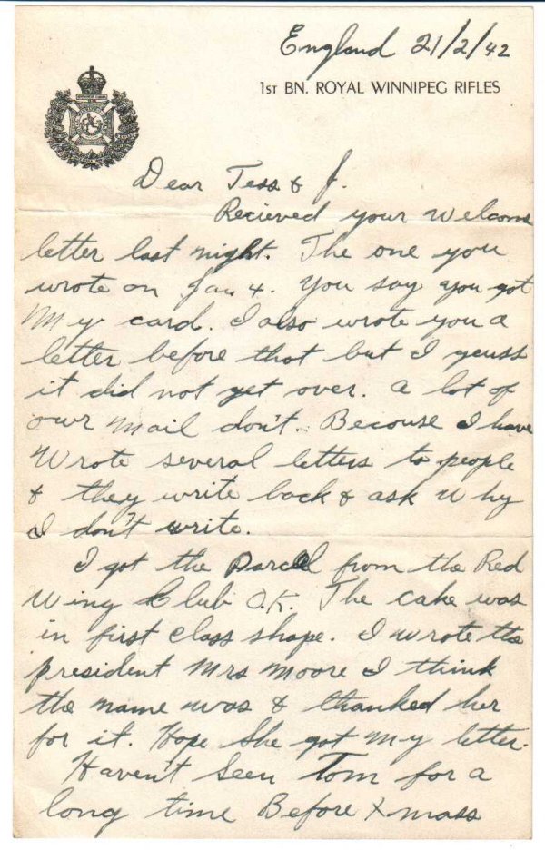 Letter - 21 Feb 1942 - p.1 of 5