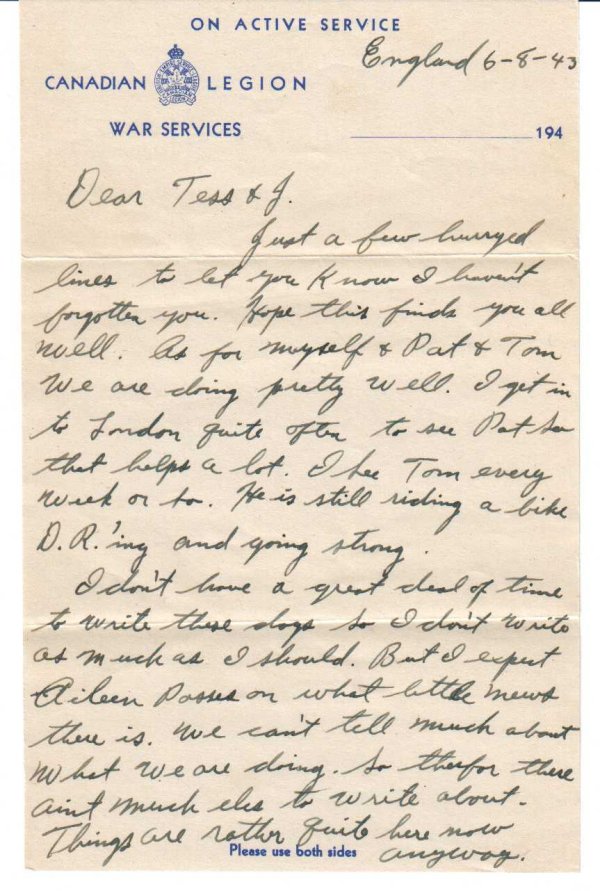Letter - 6 Aug 1943 - p.1 of 3