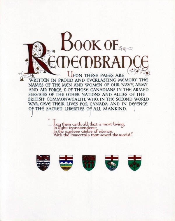 Book of Remembrance - Title Page
