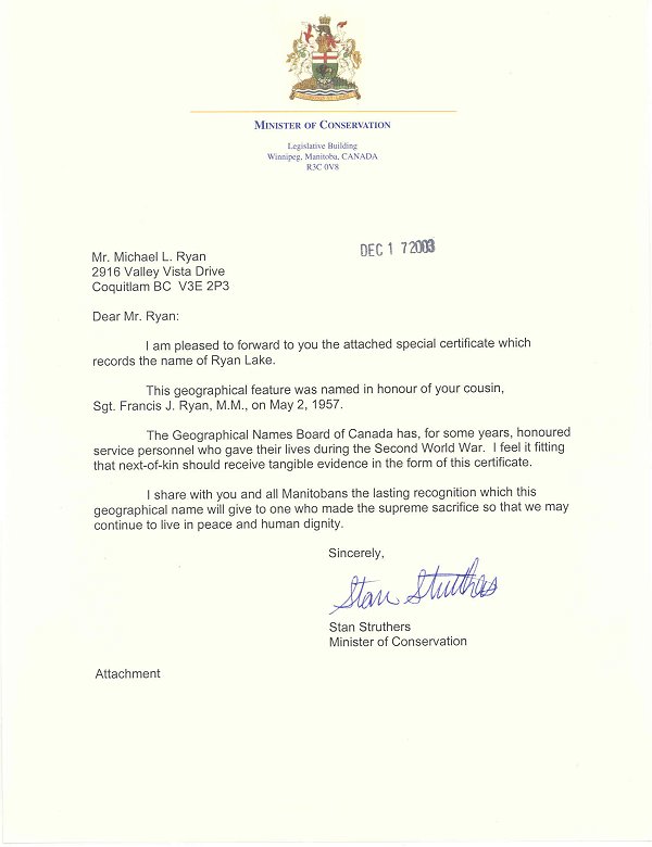 Letter - 17 December 2003