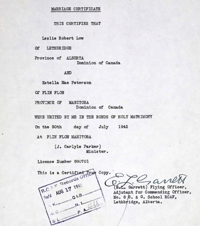 Marriage certificate