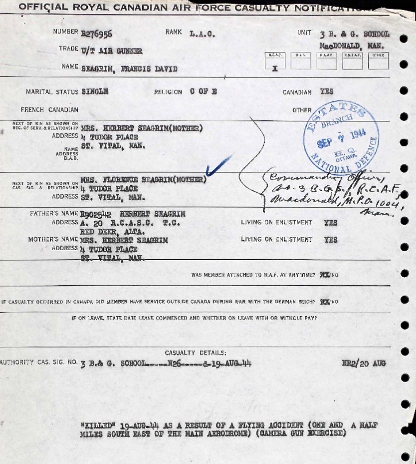 Notification of death