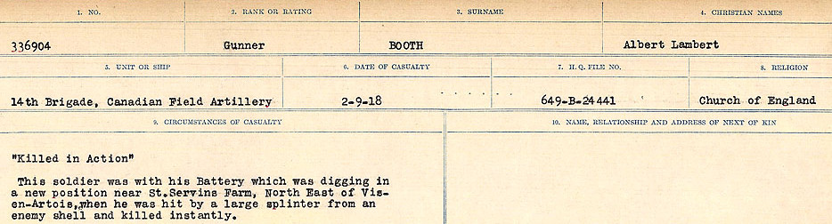 Registres de circonstances du décès