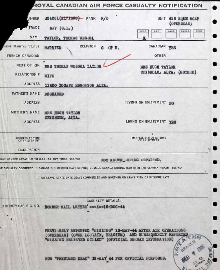 Notification of death