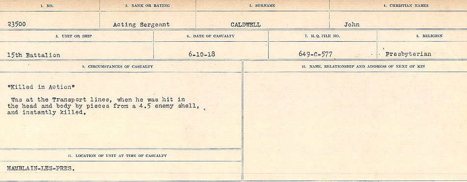 Registres de circonstances du décès
