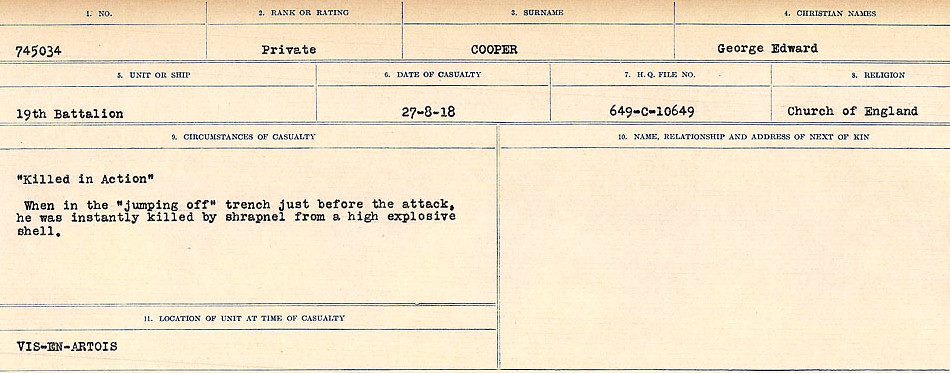 Registres de circonstances du décès