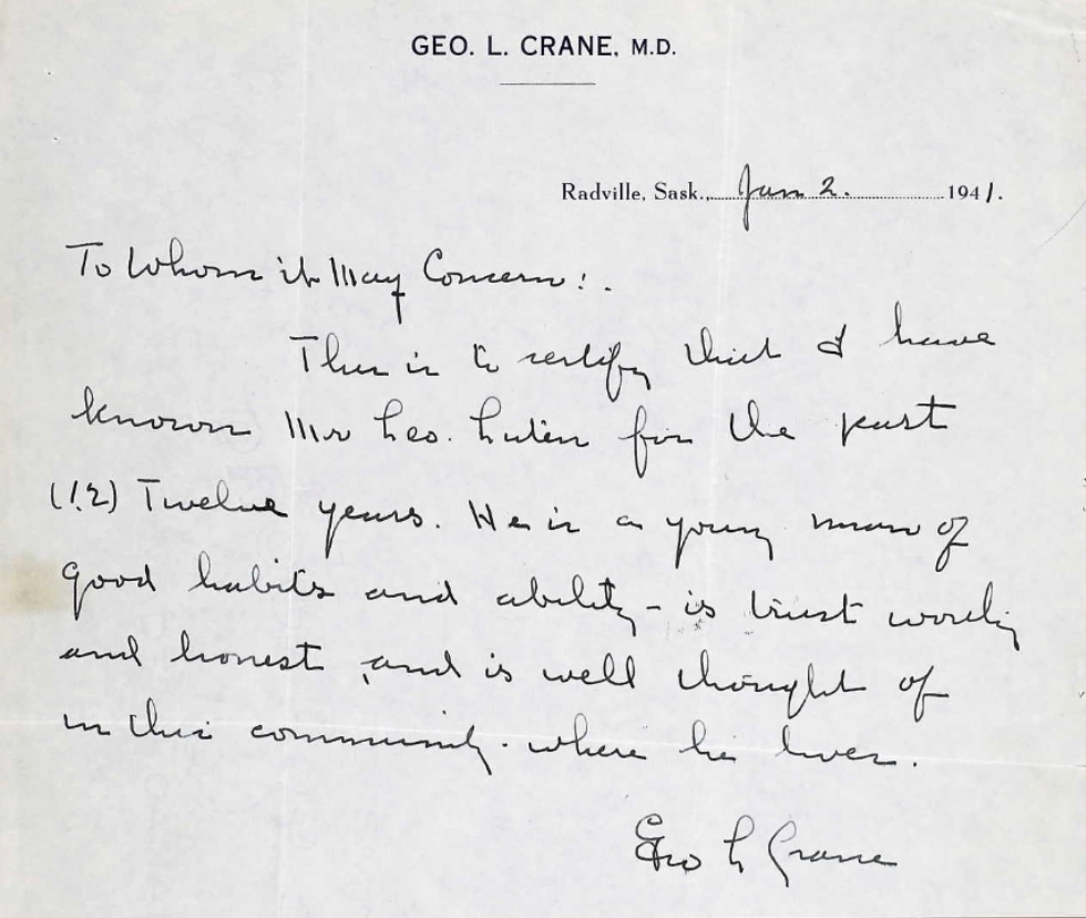 Letter of recommendation