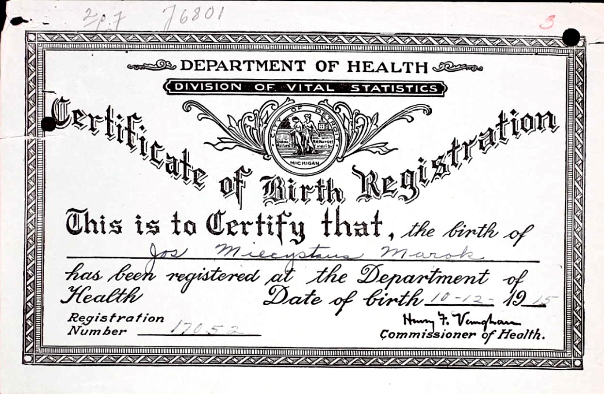 Birth certificate