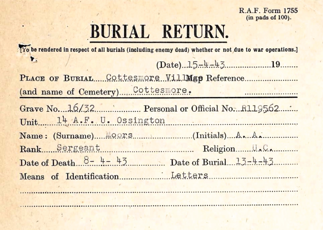 Burial Card