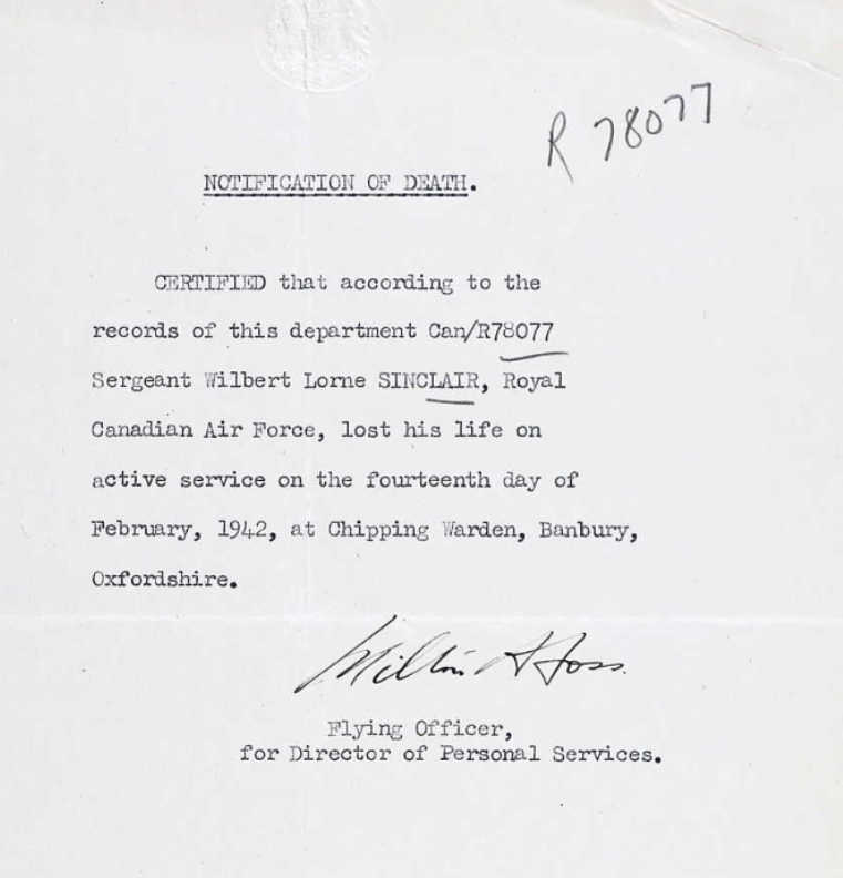 Notification of Death