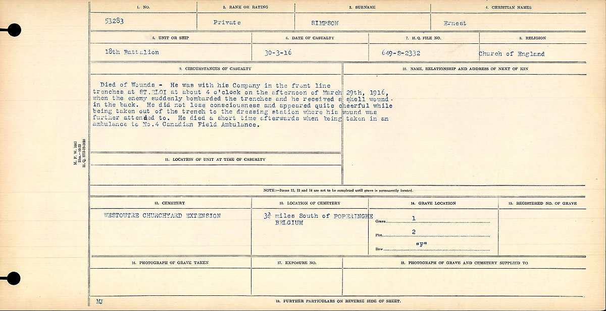 Circumstances of Death Registers