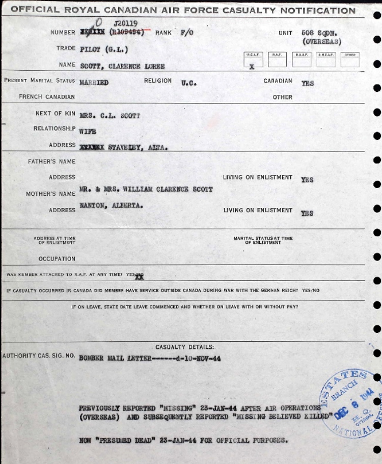 Notification of death