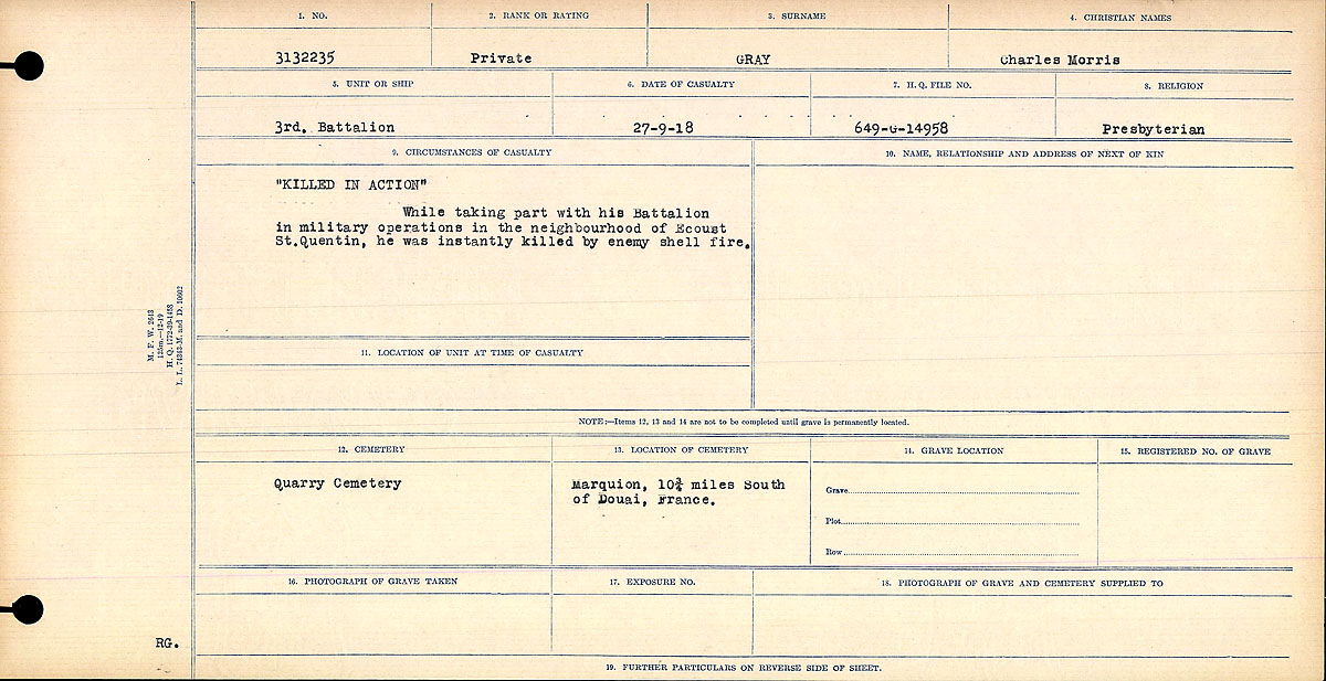 Circumstances of death registers