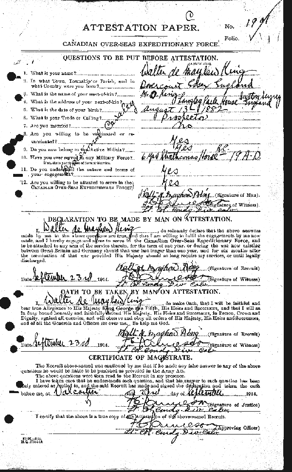 Attestation Paper (page 1)