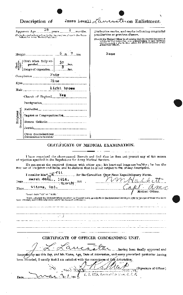 Attestation Papers (Reverse)