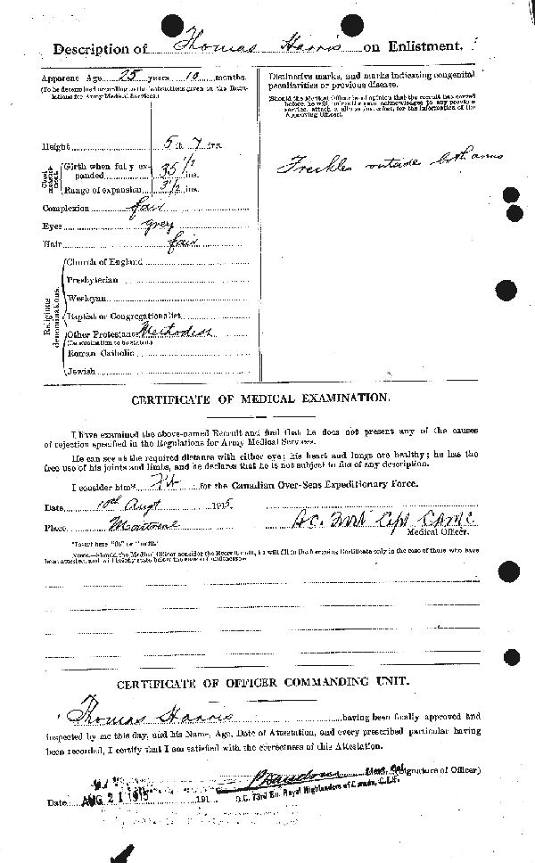 Attestation Papers (Reverse)